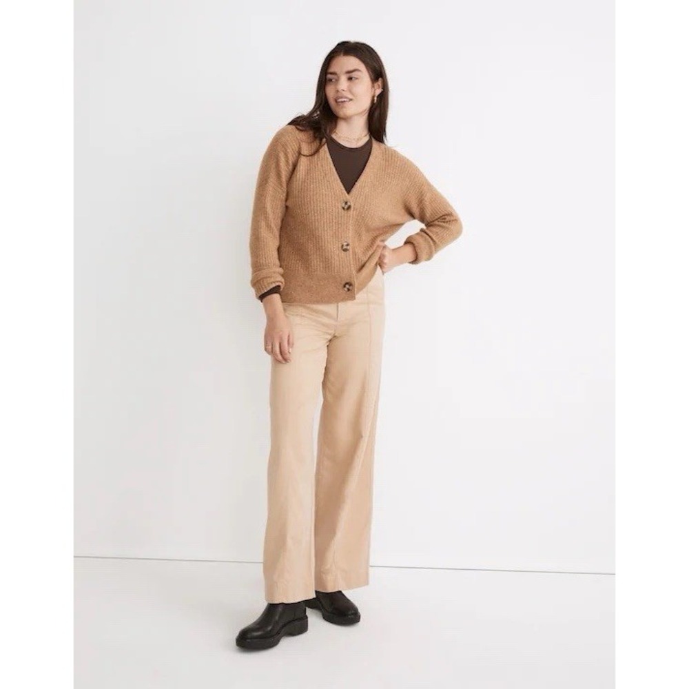 Madewell Size XL Cameron Ribbed Cardigan Sweater in Coziest Yarn Wool Alpaca